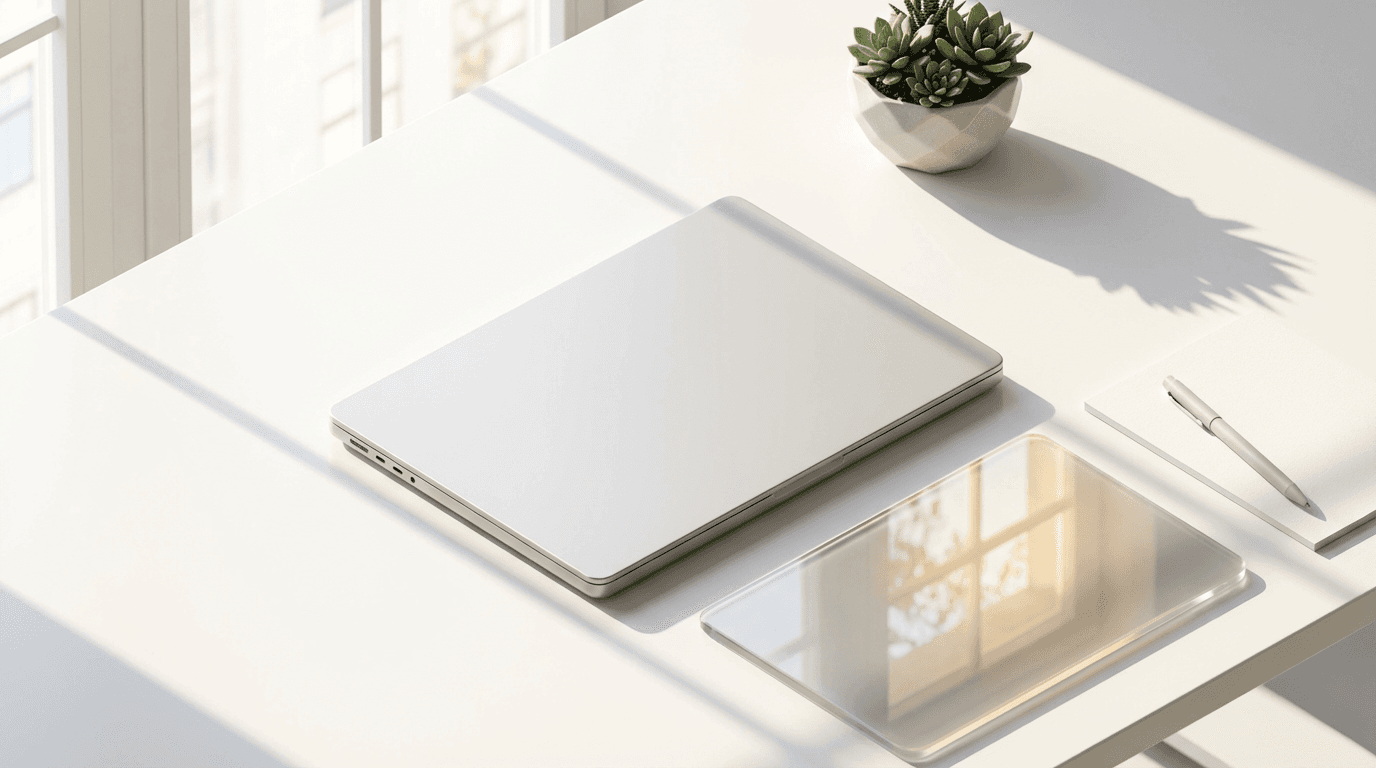 Modern digital marketing workspace with analytics dashboards and professional tech setup